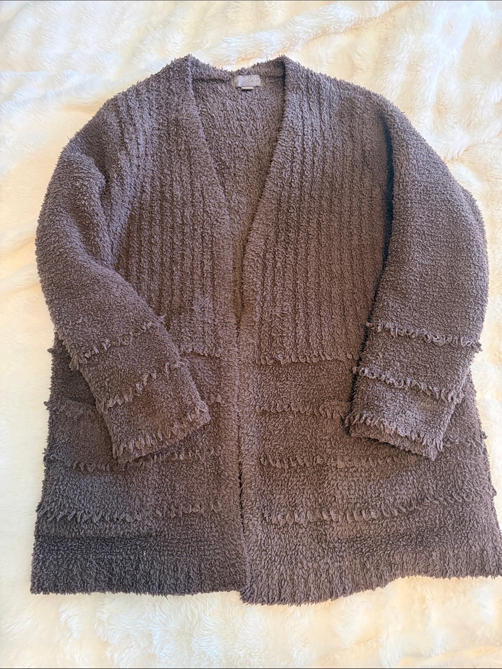 Barefoot Dreams Brown Cozy Open-Front Cardigan